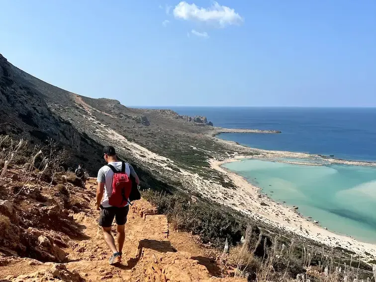 Hiking trail to Balos Beach, Crete.