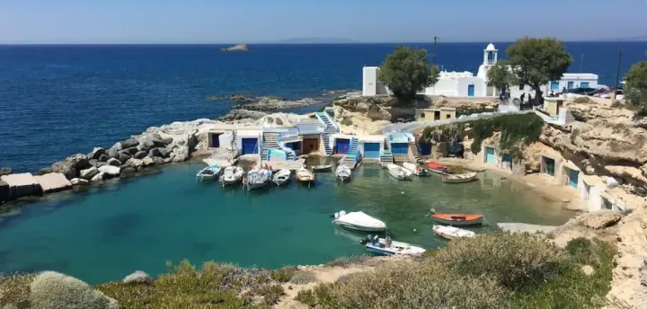 Mandrakia, a traditional fishing village on the north coast of Milos.